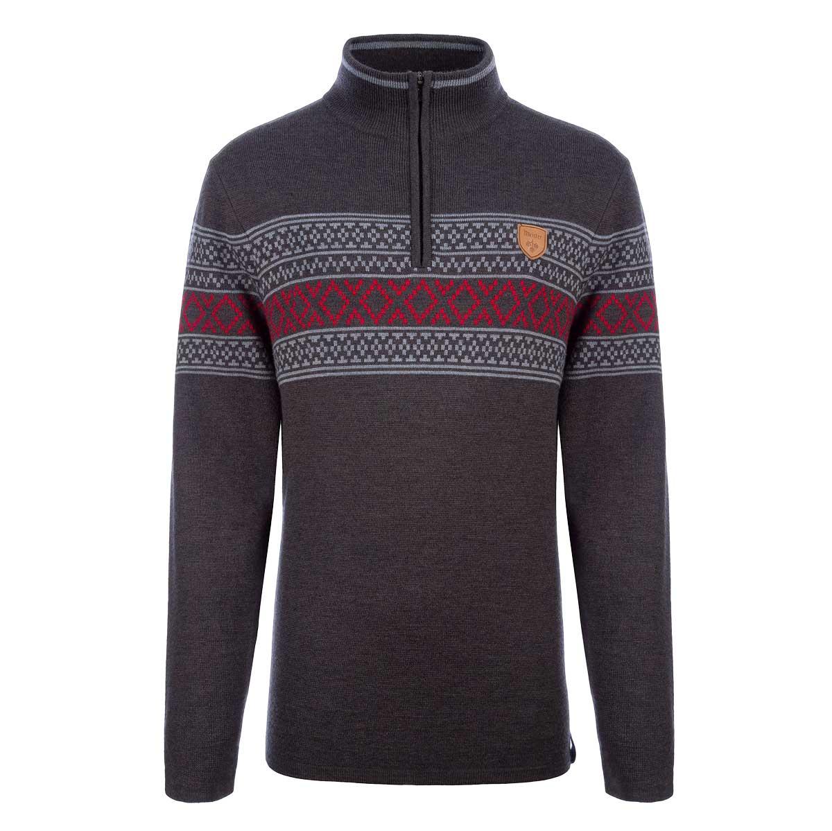 Fera Meister Pablo Sweater Men's in Charcoal and Grey and Red